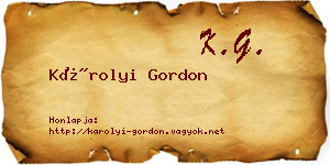Károlyi Gordon névjegykártya